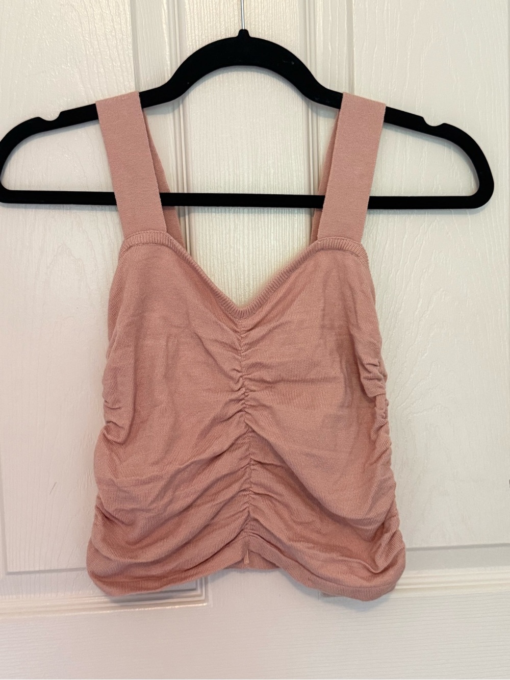 Ruched Crop Tank in Dusty Pink